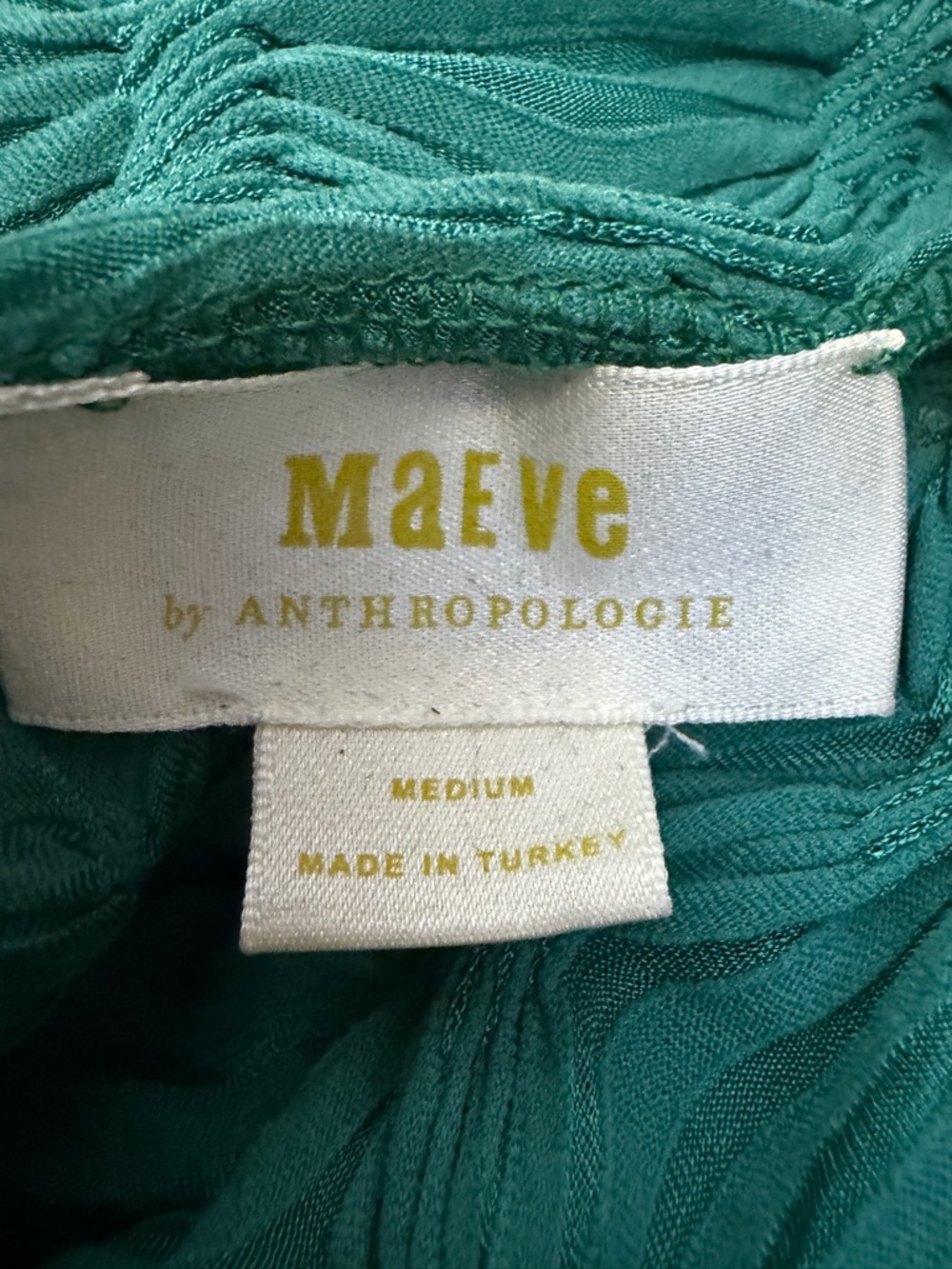 Maeve By Anthropologie Long-Sleeve Mock-Neck Textured Green Top - Picture 3 of 9